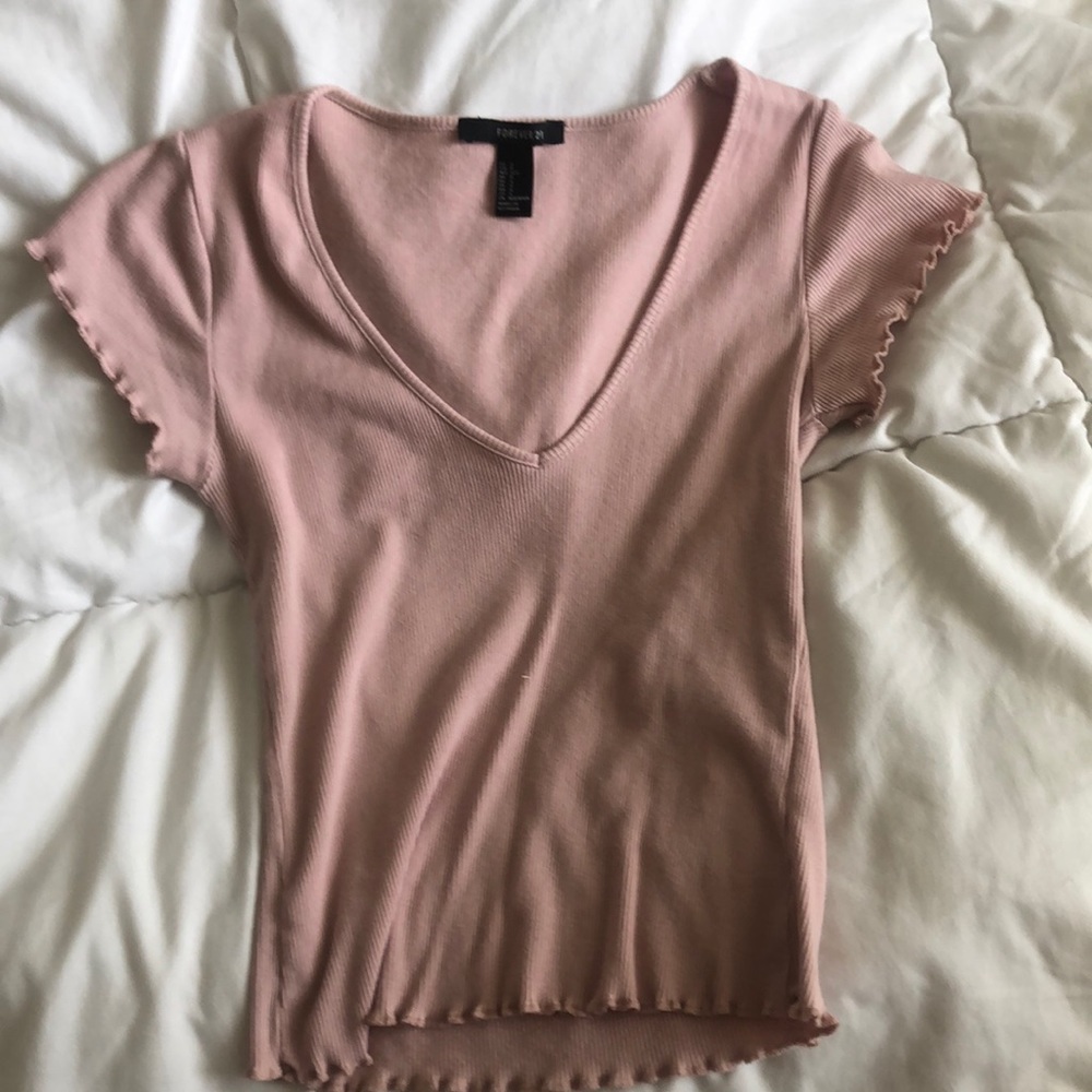 Forever 21 Pink Crop Shirt